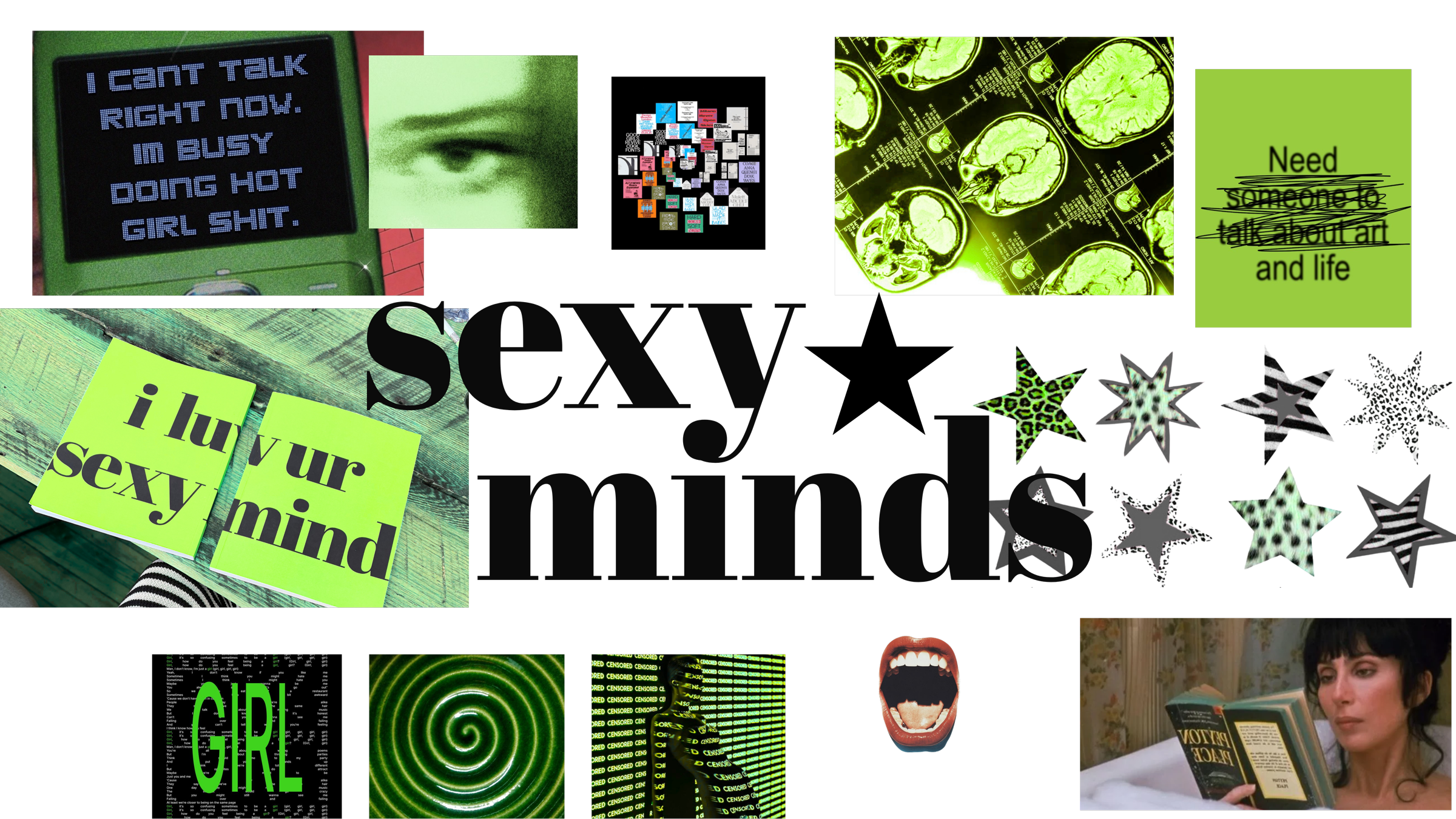 Moodboard com referências do universo Sexy Minds